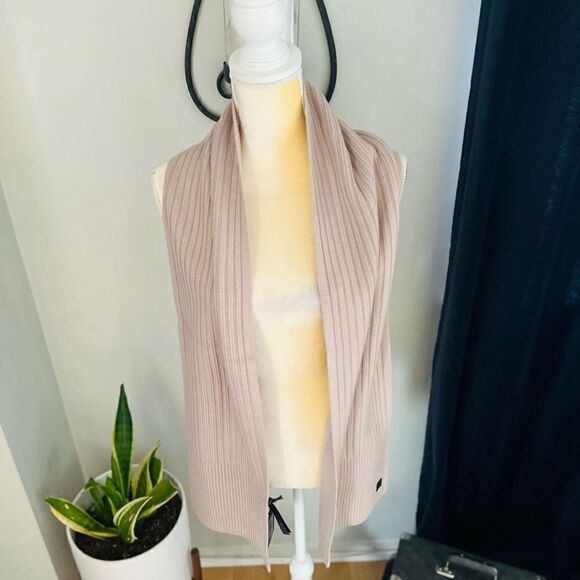 ALLSAINTS Blush Rib Mix Knit Wool Blend Scarf Wrap,‎ Blush/Pink, Designer, NWT - Picture 1 of 8
